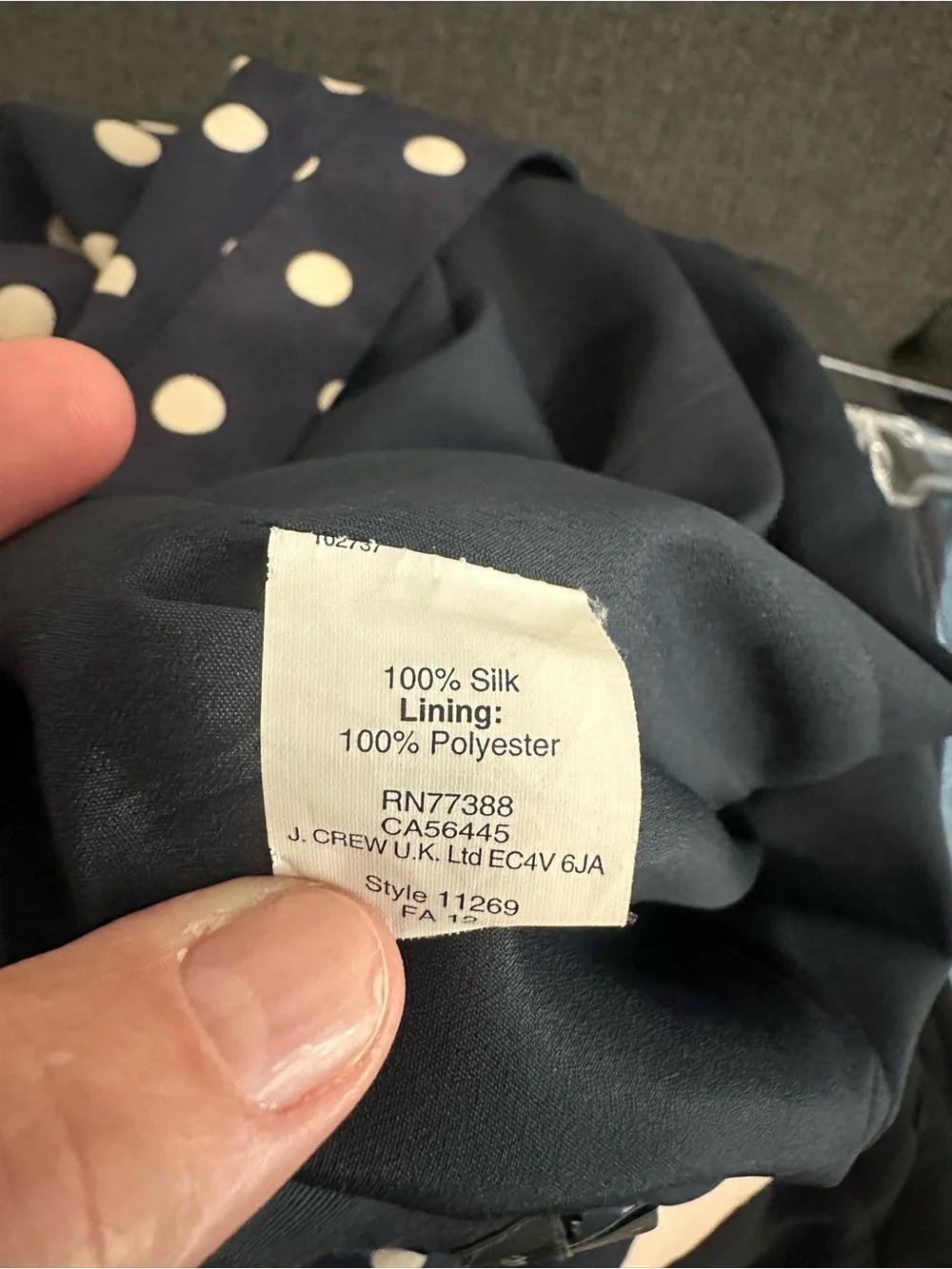 J. Crew Women’s pleated Navy Polka Dot Skirt